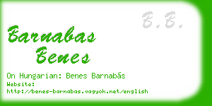 barnabas benes business card