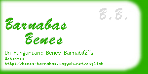 barnabas benes business card
